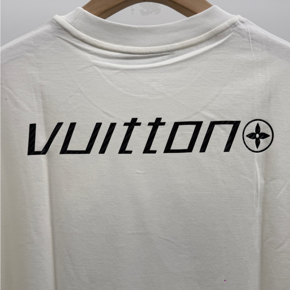 Louis Vuitton Cream Short-Sleeve Logo Tee with Black Graphic - Picture 6 of 7